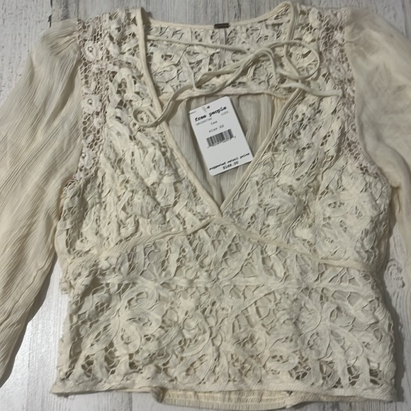 Free People Cream Lace Blouse - Picture 7 of 14